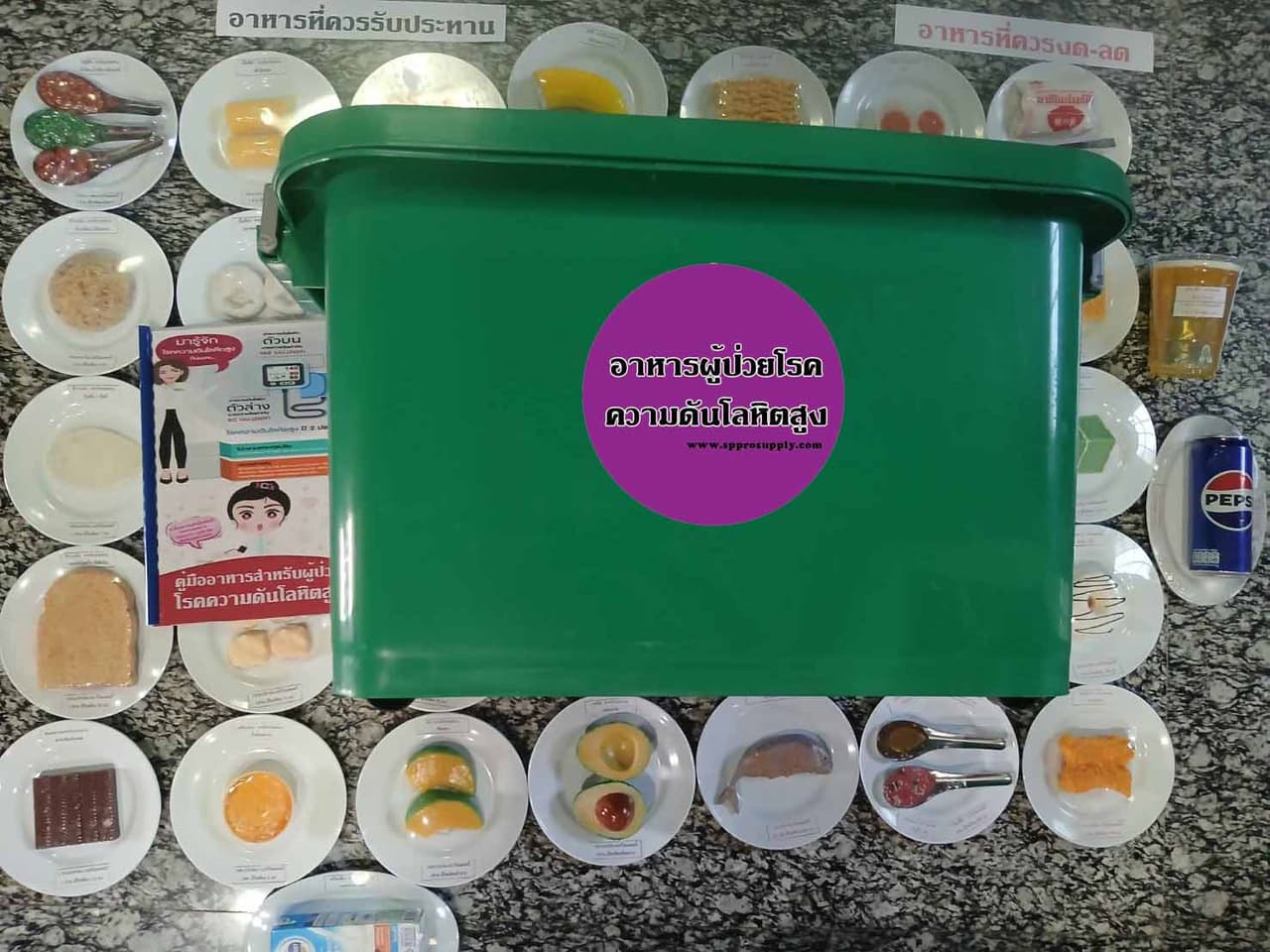 โมเดลอาหารผู้ป่วยโรคความดันโลหิต 30 รายการ (ชุดเล็ก) อาหารปลอม โรคเรื้อรัง NCDs